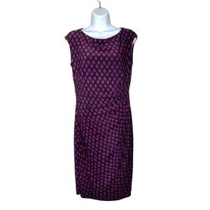 LAUREN Ralph Lauren Rioja Maroon Navy Midi Dress